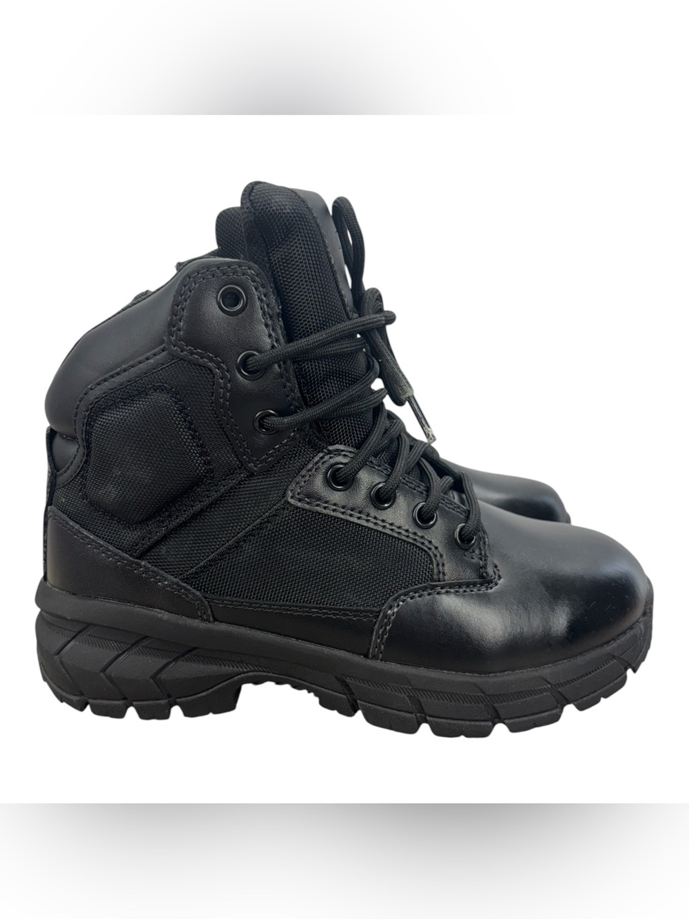 Interceptor Women's Tactical Work Boots - Size 7 US - Black Leather Side Zip
